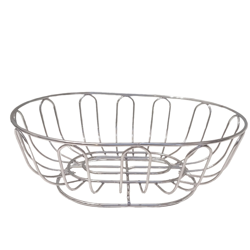 Stainless steel Wire kitchen home oval Fruit bread Basket server container
